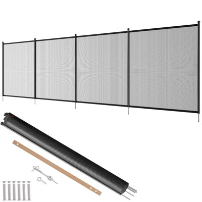 VEVOR Clôture piscine amovible 1.21x3.66m, alu/PVC 340g/m², pliable, protection enfants/animaux.