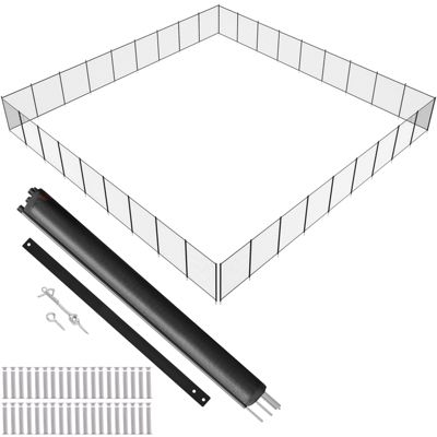 VEVOR Clôture piscine amovible 1.21x32.91m, alu/PVC 340g/m², pliable, protection enfants/animaux.