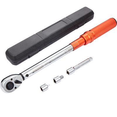 VEVOR Cle dynamometrique mecanique 1/2 14-204 N.m. Precision 3% 72 dents adaptateurs inclus. Entretien auto.