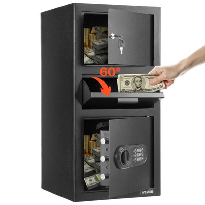 VEVOR Coffre-fort de Dépôt Grande Capacité 102 L à 3 Niveaux Bureau Maison