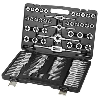 VEVOR Coffret Tarauds et Filieres 110 Pièces M2-M18 en Acier avec Mallette.