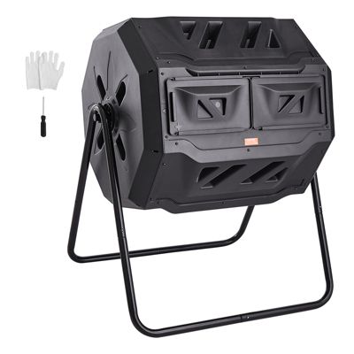 VEVOR Composteur jardin rotatif 162,7 L, double chambre. Sans BPA, pour déchets organiques.