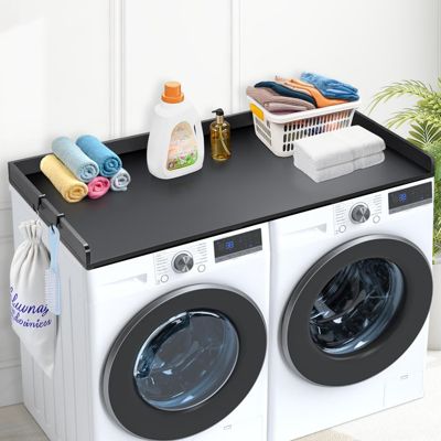 VEVOR Comptoir lave-linge/sèche-linge, 137x70cm, bois, résistant eau, antidérapant, noir.