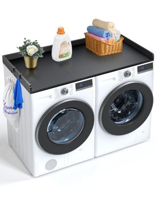 VEVOR Comptoir lave-linge/sèche-linge, 3 panneaux épissure, bois, antidérapant, eau, noir.