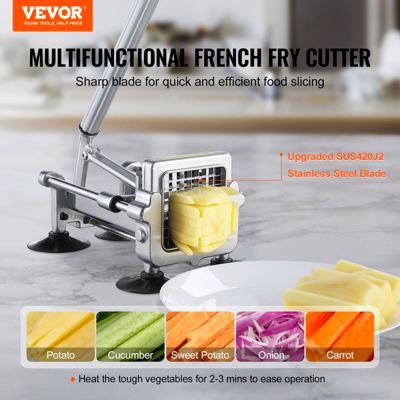VEVOR Coupe-frites manuel, lames 1/2 et 3/8 po, ventouses. Pommes de terre, légumes, carottes.