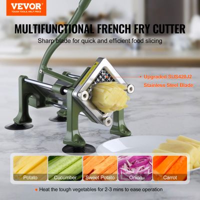 VEVOR Coupe-frites manuel, lames 1/2 et 3/8 po, ventouses. Pommes de terre.