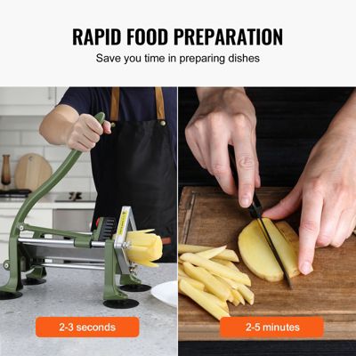 VEVOR Coupe-frites manuel, lames 1/2 et 3/8 po, ventouses. Pommes de terre.