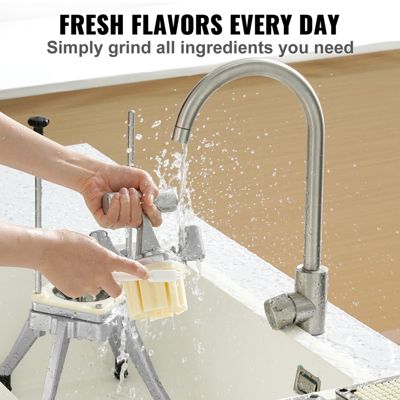 VEVOR Coupe-frites professionnel manuel avec 4 lames inox 12.7/6.4/9.5mm et coupeur 6 quartiers. Pour cuisine, restaurant.