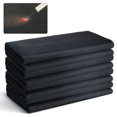 VEVOR Couverture soudage ignifuge, lot 4, fibre carbone 950x910 mm. Résiste 982  C, protection étincelles.
