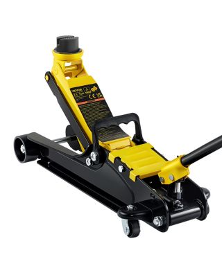 VEVOR Cric hydraulique rouleur 2,5T profil bas, ht. 85-380 mm, 2 roues directionnelles, pour camion SUV.