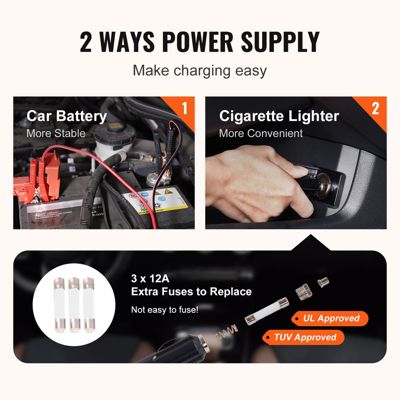VEVOR Cric losange électrique 3T 12V, levée 130-370 mm, avec manivelle, coffret dépannage pour SUV.