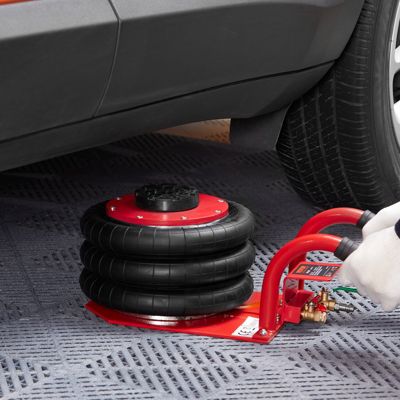 VEVOR Cric pneumatique 3T 140-450 mm, 0,8-1,0 MPa, coussins d'air, levage rapide facile, portable rouge.