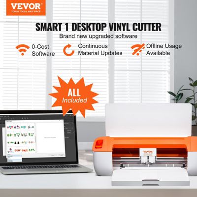 VEVOR Découpe vinyle avec Bluetooth, compatible iOS Android Windows Mac, designs inclus, cartes déco.