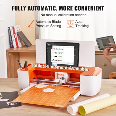 VEVOR Découpe vinyle avec Bluetooth, compatible iOS Android Windows Mac, designs inclus, cartes déco.