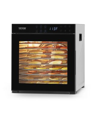 VEVOR Déshydrateur alimentaire 10 plateaux inox 1000W, température/minuterie réglables, pour viande, fruits, légumes.