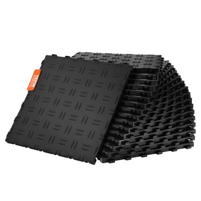 VEVOR Dalles garage emboîtables lot 25, PP 305x305x13,4 mm, antidérapante double face, noir.