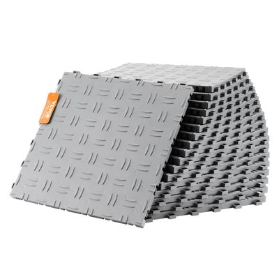 VEVOR Dalles garage emboîtables lot 50, PP 305x305x13,4 mm, antidérapante double face, gris graphite.
