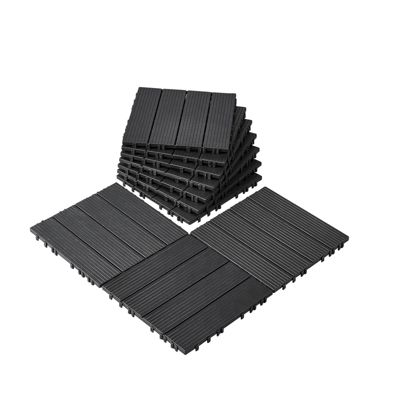 VEVOR Dalles terrasse emboîtables lot 10, plastique 300x300mm, gris foncé.
