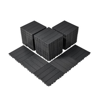 VEVOR Dalles terrasse emboîtables, lot 54, 300x300 mm, plastique imperméable. Pour piscine, balcon, gris foncé.
