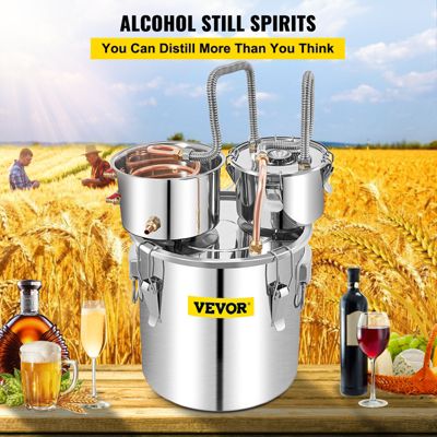 VEVOR Distillateur Alambic 50 L, Chaudière à Spiritueux Inox 6,92 kg, Refroidissement Rapide avec Pompe.