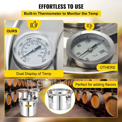 VEVOR Distillateur Alambic 50 L, Chaudière à Spiritueux Inox 6,92 kg, Refroidissement Rapide avec Pompe.