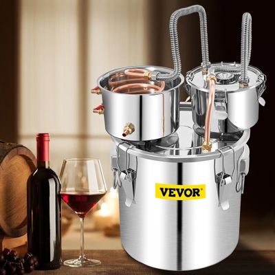VEVOR Distillateur Alambic 50 L, Chaudière à Spiritueux Inox 6,92 kg, Refroidissement Rapide avec Pompe.