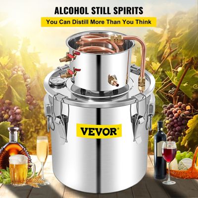 VEVOR Distillateur Alambic 50L, chaudière inox 6.92kg, refroidissement rapide avec pompe à eau.