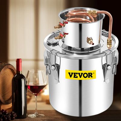VEVOR Distillateur Alambic 50L, chaudière inox 6.92kg, refroidissement rapide avec pompe à eau.