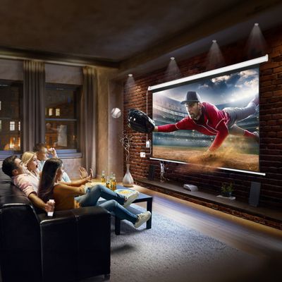 VEVOR Ecran de Projection Motorisé 100 pouces 16:9 HD, Toile Anti-Plis, Télécommande.