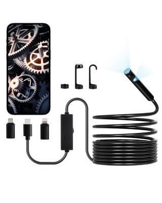 VEVOR Endoscope double objectif, cable 5m. 8+1 LED, HD 1920p, IP67. Pour Android, iOS. Inspection.