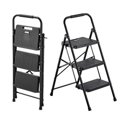 VEVOR Escabeau Pliant Marchepied 3 Marches 272 kg Échelle Domestique en Acier