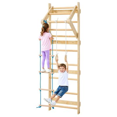 VEVOR Espalier en Bois Massif Échelle Suédoise Murale 8 Niveaux Charge 100 kg