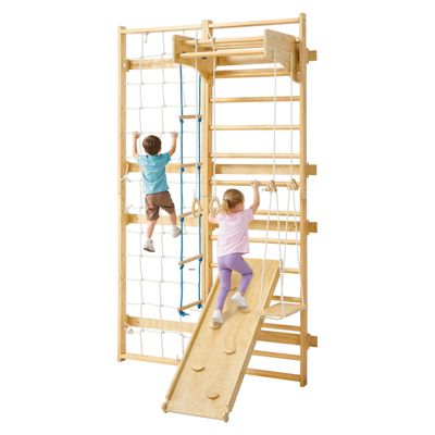 VEVOR Espalier en Bois Massif Échelle Suédoise Murale pour Escalade 12 Niveaux