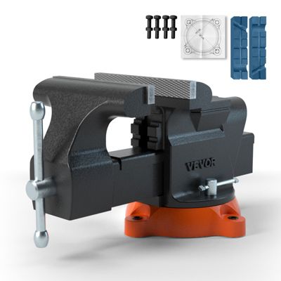 VEVOR Etau d'établi mâchoire 15,2 cm, enclume, ouverture 15 cm, base pivotante, pour perçage.