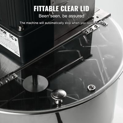 VEVOR Extracteur de miel électrique 4 8 cadres 140W inox, couvercle, hauteur réglable, apiculture.