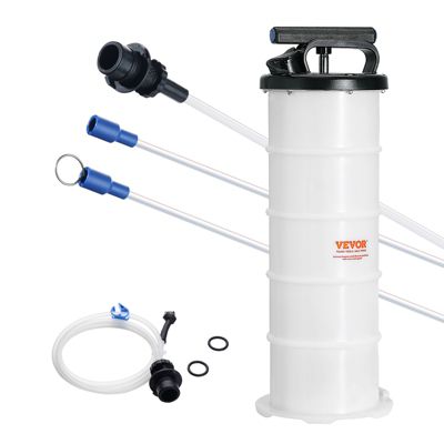VEVOR Extracteur fluide 6,5L pompe aspiration vidange huile moteur manuel, jauge et tuyau.