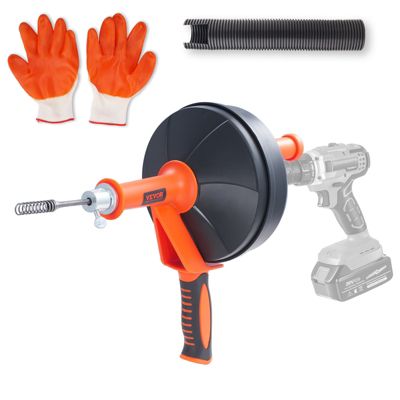 VEVOR Furet déboucheur canalisation 762 cm, tige perceuse. Protection, gants. Pour tuyaux, toilettes.