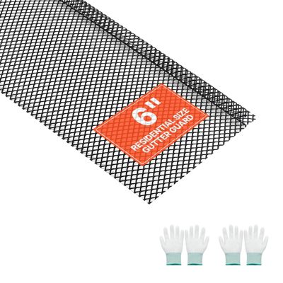 VEVOR Grillage Protège-gouttière en Acier Thermolaqué 152,4 mm 36,58 m Lot de 40