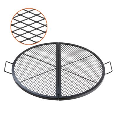 VEVOR Grille cuisson ronde 91 cm diamètre, pliable, acier, charge 20 kg. Barbecue, camping.