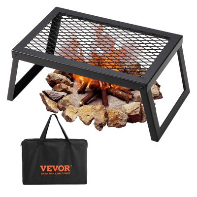 VEVOR Grille pliante 458x305mm, acier, charge 6kg, sac, feu camp, BBQ, pique-nique, camping.