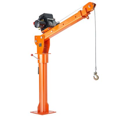 VEVOR Grue electrique sur attelage 998kg,treuil 2722kg,acier, pivot 360,pour chantier