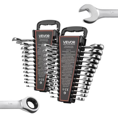 VEVOR Jeu de Clés Mixtes 26PCs Clé Plate à Cliquet SAE et Métriques ...