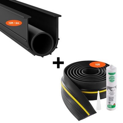 VEVOR Joint porte garage 3.05m, PVC épais, résistant intempéries, sectionnelle.