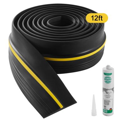 VEVOR Joint porte garage 3.6m, seuil universel, PVC épais, adhésif, noir.