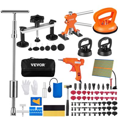 VEVOR Kit débosselage sans peinture 107 pièces, avec pont extracteur et pistolet à colle, pour carrosserie.