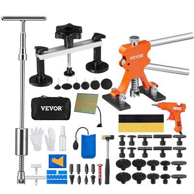 VEVOR Kit débosselage sans peinture 69 pièces avec extracteur, marteau, pistolet à colle, réparation carrosserie.