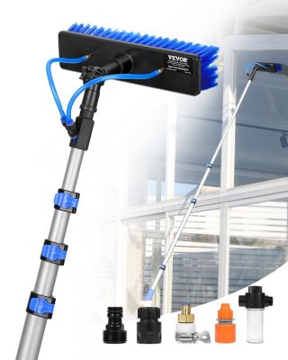 VEVOR Kit perche nettoyage panneaux solaires, 3,6 m. Brosse rotative 180 , tuyau 20 m.