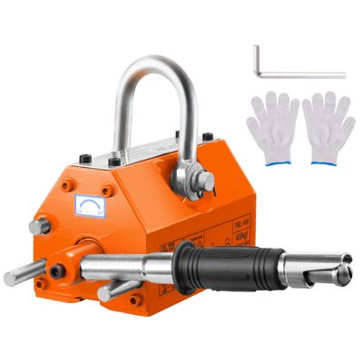 VEVOR Levage magnétique 400kg, aimant N42, 156x91x98mm, crochet chrome, sécurité 2.5, pour tôle.