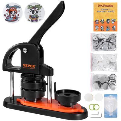 VEVOR Machine à badges 58mm avec 100 kits consommables et coupe-cercle, pour fabrication badges en plastique.