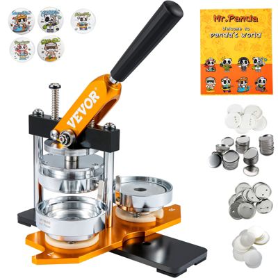 VEVOR Machine à badges 75mm avec 100 kits matériels et coupe-cercle, kit complet en alu pour personnalisation badges.